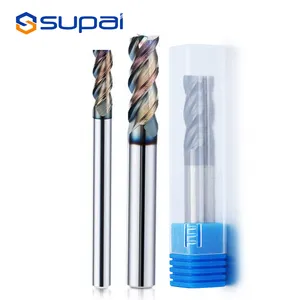 SUPAL CNC Lathe Solid Carbide Square End Mill Bits Coated Flat End Mills For Steel