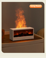 Nouvelle Machine à Parfum Ultrasonique de Bureau avec Flamme de Cheminée 3D Simulée, Design Carré et Minuteur de 2 à 8 Heures, Humidificateur, Cadeau