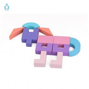 UDEAS 공장 어린이 나무 빌딩 블록 장난감 멋진 색상 나무 빌딩 블록 세트 장난감 - Product Image 4