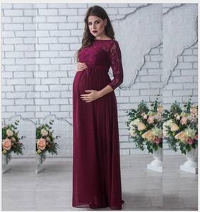 Vestidos de fotografía de gran tamaño <span class=keywords><strong>Ropa</strong></span> de maternidad de encaje Vestidos de novia embarazadas - Product Image 2