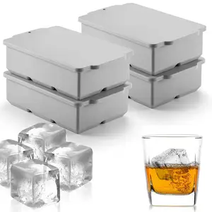 Custom Flexible BPA free Crystal Soft Silicone Ice Cubes Whiskey Ball Maker Clear Large Sphere Tray Mold Easy Release Homeuse
