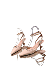 Escarpins dorés à bout pointu et talon aiguille, ornés de clous, imperméables, avec boucle arrière, pour l'extérieur, toutes saisons (été, automne, printemps) - Product Image 3