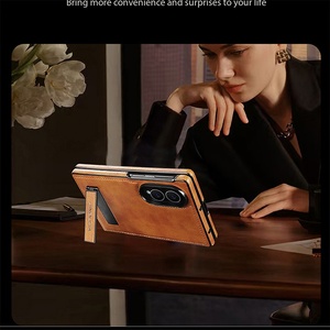 เคสโทรศัพท์มือถือหนัง PU สำหรับธุรกิจ สำหรับ Samsung Z Fold 8 Ultra 3 4 5 6 7 พร้อมขาตั้งแบบซ่อน ป้องกันการกระแทก - Product Image 4
