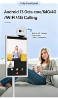 Pantalla Móvil Inteligente de 21.5 Pulgadas con Cámara Integrada, Televisor Inteligente Portátil con Ruedas para el Hogar y la Oficina, Proveedor Verificado