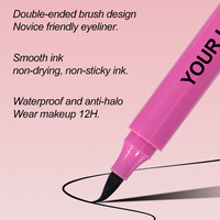 Eyeliner liquide double embout avec tampon aile, encre soyeuse, non collante, anti-bavure, contrôle stable, maquillage quotidien des yeux, marque privée, vente en gros