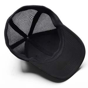 مخصص عالية الجودة 6 لوحة عادي أسود القطن قبعات سائقي الشاحنات شبكة قبعات - Product Image 4