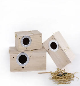 Boîte de nid de perroquet de haute qualité, boîte d'élevage en gros, Cage d'élevage d'oiseau <span class=keywords><strong>canari</strong></span>, volière, boîte de nid pour cages d'oiseaux, maison en bois - Product Image 1