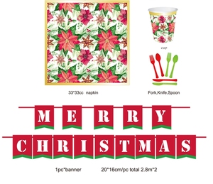 Feliz <span class=keywords><strong>Navidad</strong></span>, placa de papel de taza de servilleta de vajilla decoración de 16 - Product Image 1