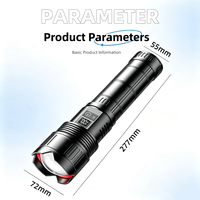 Lampe torche LED 30W 3000 lumens avec zoom, en alliage d'aluminium, étanche IP54, rechargeable par USB, avec 8 piles lithium externes 18650, pour le camping