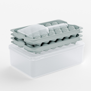 ถาดทำน้ำแข็งก้อนกลมขนาดเล็กสำหรับวิสกี้ ปลอดสาร BPA ถอดออกง่าย พร้อมถังเก็บน้ำแข็ง แบบซ้อนได้ 64 ช่อง ทำจากพลาสติก - Product Image 2