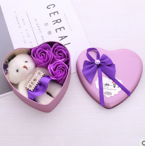 Regalo <span class=keywords><strong>di</strong></span> giorno <span class=keywords><strong>di</strong></span> san valentino Fiore Artificiale Fiore <span class=keywords><strong>di</strong></span> rosa <span class=keywords><strong>orso</strong></span> rosa Teddy bear conserve <span class=keywords><strong>di</strong></span> fragrante <span class=keywords><strong>orso</strong></span> fiore del sapone <span class=keywords><strong>con</strong></span> scatola a forma <span class=keywords><strong>di</strong></span> <span class=keywords><strong>Cuore</strong></span> caso - Product Image 2