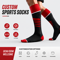 Chaussettes de football écologiques personnalisées avec logo, à compression, hauteur genou, pour hommes et femmes, pour la course à pied, le cyclisme et l'entraînement
