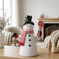 Bonhomme de neige en peluche noir mignon avec sucette pour la décoration de table de fête de Noël – Vente en gros