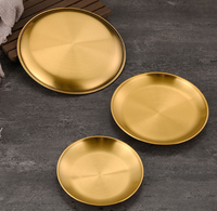 Assiettes à dîner Tianfa personnalisées avec logo, luxe, or, biodégradables, écologiques, durables, en acier inoxydable, 9-13 pouces, sans BPA, qualité alimentaire