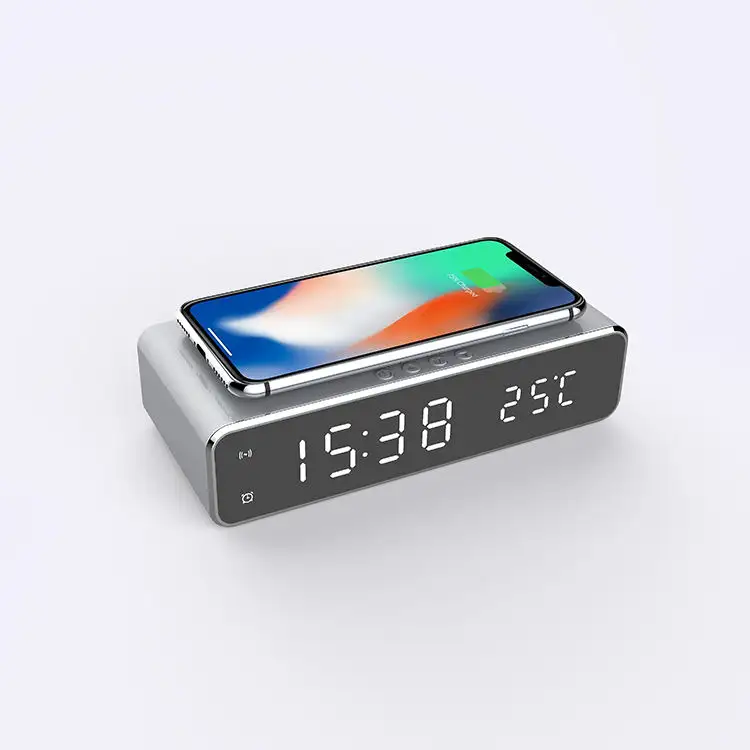 Multifunction Hot Sale Portable Mini 15W 10W 5W Wireless Charger for phone with Time Alarm Clock