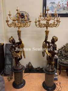 Luxe Levensgrote Antieke Gouden Bronzen Standbeeld <span class=keywords><strong>Lamp</strong></span> Bronzen Sculptuur <span class=keywords><strong>Lamp</strong></span> - Product Image 3