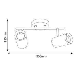 Lámpara de techo GU10, 2 focos, acabado rústico, ideal para iluminación en ambientes rústicos y acogedores. - Product Image 1