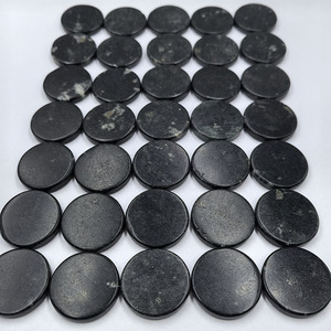 Tranches de jade noir poli de 25 mm pour matelas, coussins, fournitures de bricolage et de bijouterie - Product Image 1