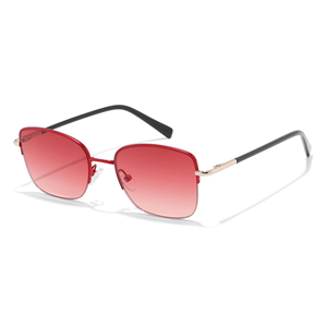 Lunettes de soleil unisexes à monture carrée en métal, verres dégradés, UV400, polarisées, style œil de chat, logo personnalisé - Product Image 4
