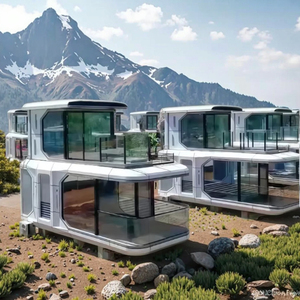 Sang trọng hiện đại thép kính prefab nhà không gian thuận tiện viên nang cabin thân thiện với môi trường di động Homestay du lịch prefab khách sạn - Product Image 5