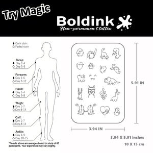 Autocollants de <span class=keywords><strong>tatouage</strong></span> semi-permanents Boldink pour petits animaux, dessin animé, imperméables, résistants à la transpiration, d'une durée allant jusqu'à deux semaines, pingouin, chat - Product Image 3