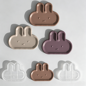 LEQU Molde de silicona para bandeja de conejos, alegre y divertido, con acabado liso tipo espejo, reutilizable para manualidades con resina, venta al por mayor - Product Image 1