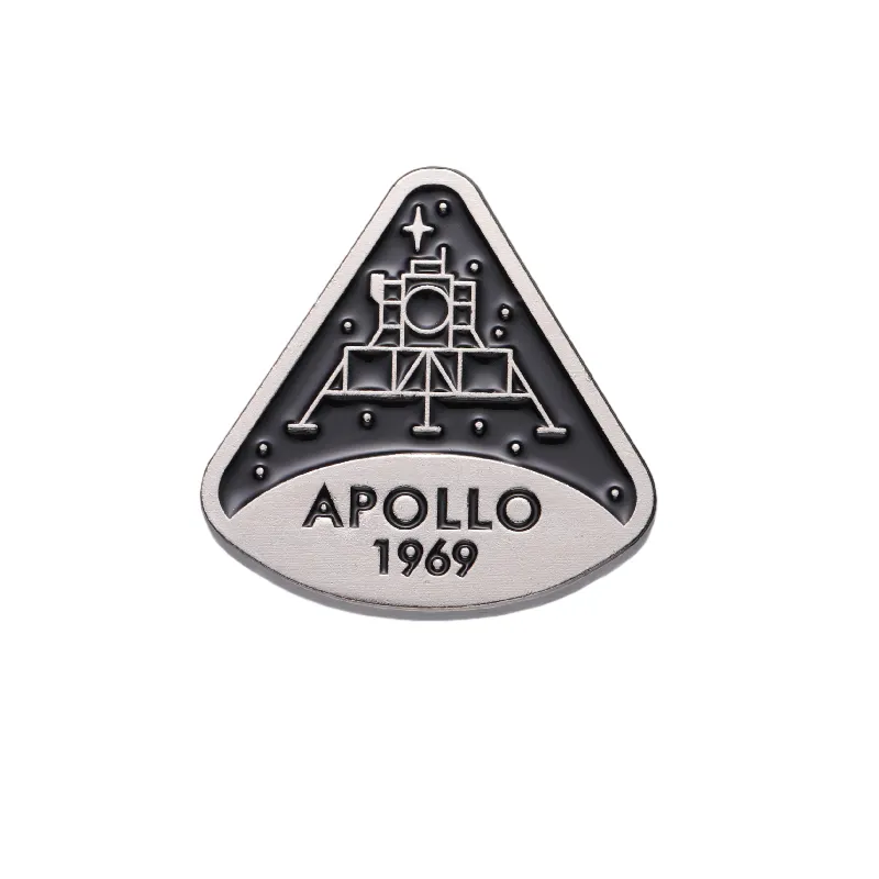 Apollo 1969 pesawat ruang angkasa enamel pin lencana segitiga pin Enamel untuk jaket ransel