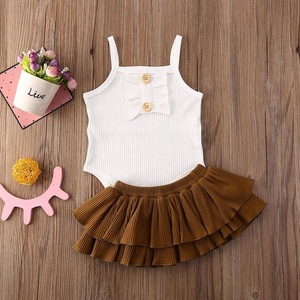 Ensembles de vêtements pour bébés, t-shirts à manches courtes et jupes, ensembles de vêtements pour enfants, ensembles de vêtements décontractés en tricot léopard pour filles, vêtements d'été pour enfants - Product Image 2