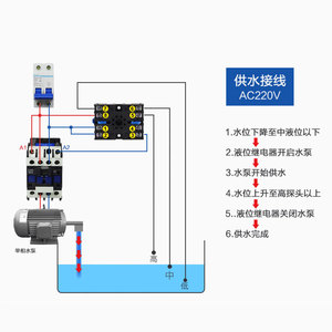Contrôleur de niveau d'eau automatique Chint JYB-714B 220V, relais de niveau de liquide domestique, interrupteur étanche pour réservoir d'eau, pompe à eau - Product Image 3