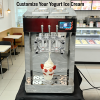 Machine à glace molle et desserts polyvalente pour usage commercial, avec porte transparente pour une visibilité optimale, idéale pour les coupes d'açaï