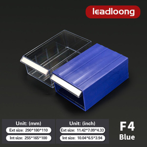 LEADLOONG プラスチック製 F4-290x180x110mm ブルー 多機能 サステナブル ISO9001認証 収納キャビネットオーガナイザー 小型金物用 - Product Image 2