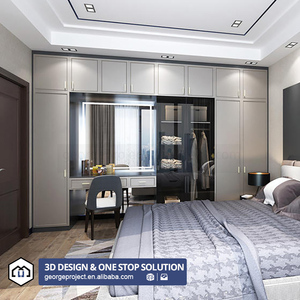 <strong>UK</strong> Project Wedding Bedroom <strong>Furniture</strong> White Sliding Door Laminate Wardrobe Designs - Product Image 2