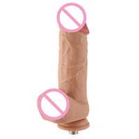 Dildo en TPE Auxfun de 8,68 pouces, longueur insérable de 6,15 pouces (18 cm), circonférence avec tube flexible, connecteur 3XLR à 3 broches pour jouets sexuels