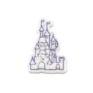Wholesale Glitter Castle Bowknot Mickey Towel Embroidery Chenille Heat Press Iron On Patches For KIDS Clothing Clothes Hats