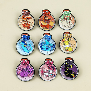 Yaratıcı Pokémon Desenli Şişe Broşu Karikatür Eevee Elf Sırt Çantası Giyim Aksesuarı Rozeti Stokta - Product Image 1