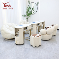 Salon de beauté professionnel blanc marbre dessus ongles table et chaise ensemble pas de fuite de poussière ongles Tech Table manucure avec rangement