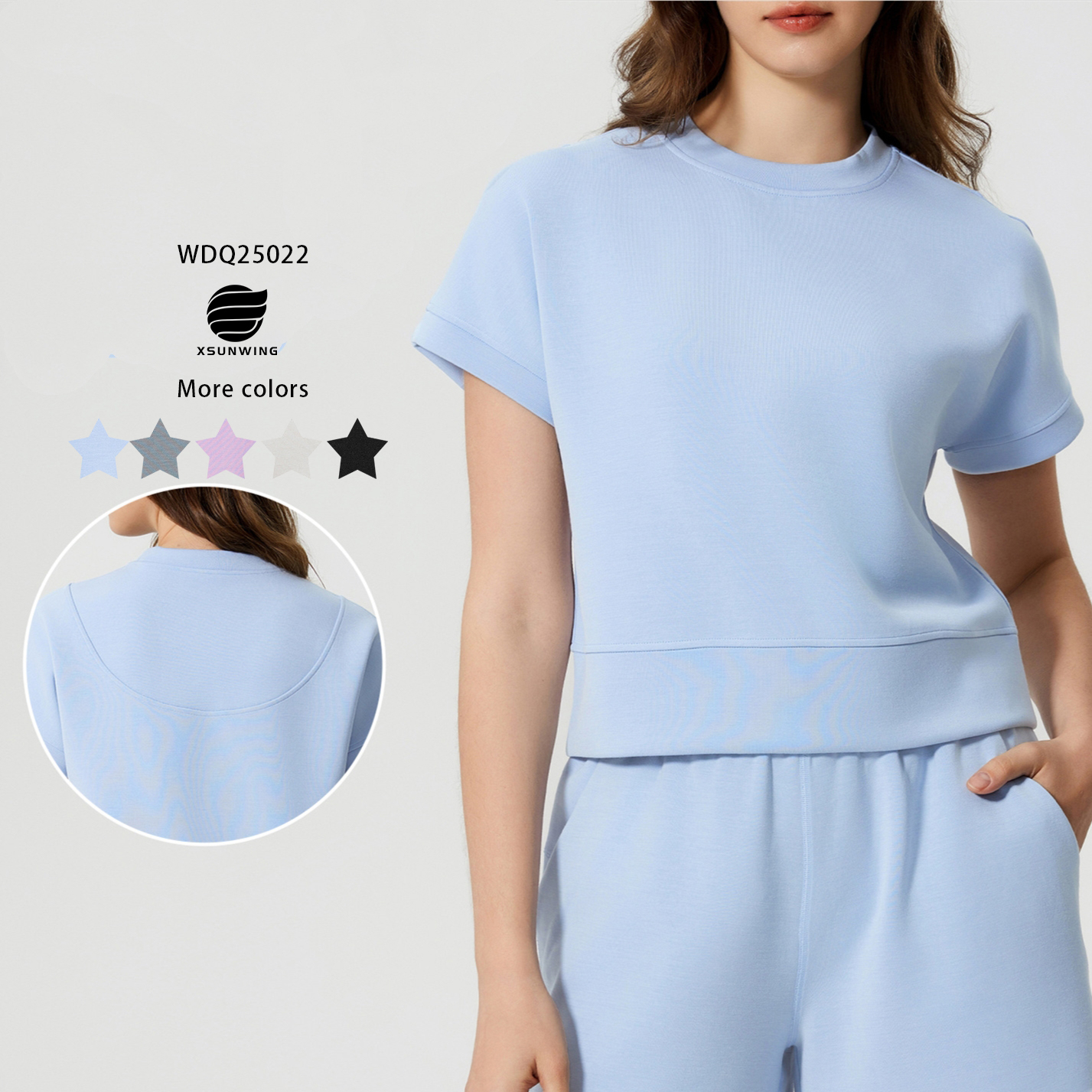 Xsunwing New Short Sleeve Yoga Tops Women Loose Breathable Outdoor Causal Running T-shirts Round Neck Girls T-shirts WD25022