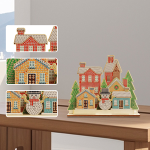 Kit de peinture diamant bonhomme de neige en bois 3D DIY ornement de Noël, artisanat d'art diamant debout, cadeau de vacances - Product Image 4