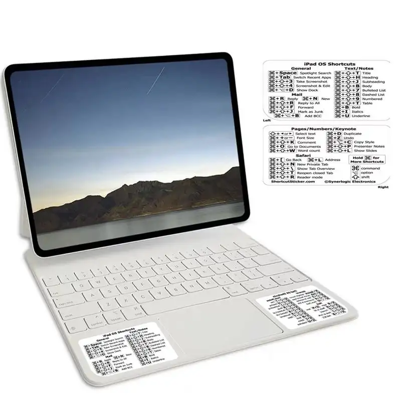 Herhangi bir dizüstü bilgisayar veya masaüstü bilgisayar hile sayfası için dayanıklı vinil geçici yapıştırıcı referans kılavuzu klavye kısayol Sticker