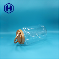 Pot en plastique PET transparent rond à large ouverture de 3400 ml, anti-fuite, sans BPA, pour lait en poudre, collation, avec cuillère et couvercle à poignée