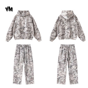 Benutzer definierte Herren Camo Sweatshirt Hoodies Jogging hose Set Großhandel Casual Sportswear Sweat suit Pullover Jogger Baggy Pant Suit Herbst - Product Image 1