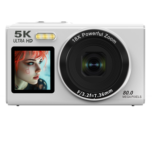 Caméra numérique 5K 80MP WiFi, caméra Vlog, double écran, caméra selfie, <span class=keywords><strong>webcam</strong></span> pour diffusion en direct, zoom vidéo 18X - Product Image 1