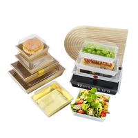 Emballage en papier pour pâtisserie, biscuits et desserts de boulangerie sur mesure, boîte à gâteau transparente avec PVC transparent