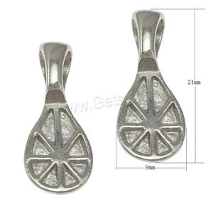 Bán buôn thời trang thép không gỉ keo trên Bail màu gốc Teardrop Mặt dây chuyền thiết lập 21x9x6mm lỗ: 4x6mm - Product Image 1