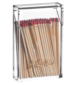 Lucite Match Holder Thick clear Lucite Die-cut Words With Easy Flip-open Cover, <strong>Acrylic</strong> Custom <strong>Luxe</strong> Classic Lucite Match Holder - Product Image 3