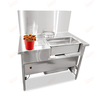 Table de panure de poulet en acier inoxydable vente en gros KFC table de panure électrique avec tamis Machine d'enrobage de farine de poulet frit