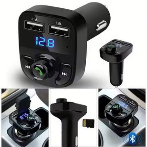 Hot Sale X8 Mp3 Player <b>Wireless</b> 5.0 Dual FM <b>Transmitter</b> Hands-free Audio Kit Car Charger for Vehicle - Product Image 2