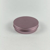 Pots en aluminium vides rose mat, couleur métallique givrée, 100g/ Pots en métal pour poudre cosmétique avec couvercle en bambou