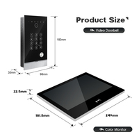 Interphone de Sécurité Domestique 10.1 avec Caméra Vidéo et Moniteur, Sonnette Intelligente pour Porte