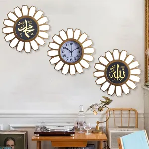 Moderne haus-Wanddekoration muslimisches Wanduhr-Set Kunststoff-Foto-Rahmen dreidimensionale Uhr